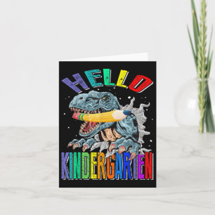 Hello Kindergarten Dinosaur Back To School Card