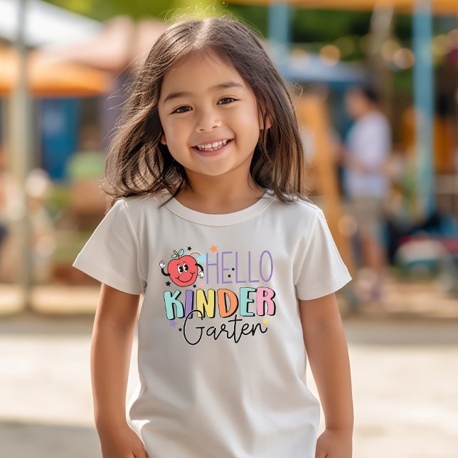 Hello Kindergarten First Day of School Apple Toddler T-Shirt (Hello Kindergarten First Day of School Shirt)