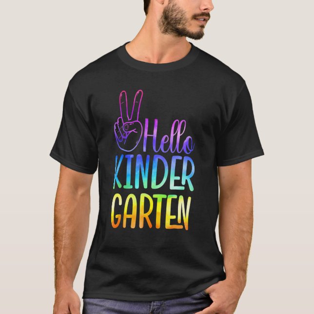 Hello Kindergarten First Day Of School Day Back To T-Shirt (Front)