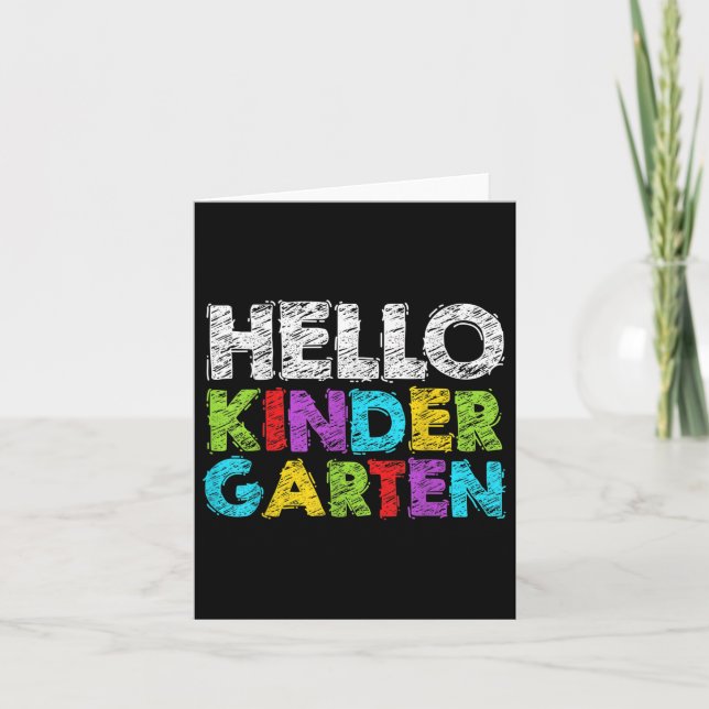 Hello Kindergarten Funny Back To School Student &a Card (Front)