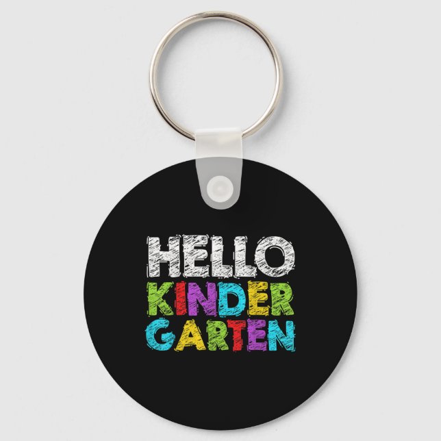 Hello Kindergarten Funny Back To School Student &a Key Ring (Front)