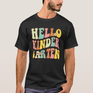 Hello Kindergarten Groovy First Day of School Teac T-Shirt