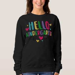 Hello Kindergarten Heart Teacher Student Back To S Sweatshirt