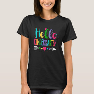 Hello Kindergarten Heart Teacher Student Back To S T-Shirt