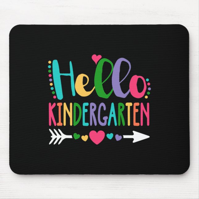 Hello Kindergarten Heart Teacher Student Byck To S Mouse Pad (Front)