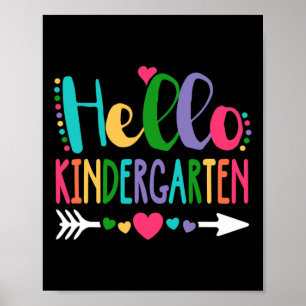Hello Kindergarten Heart Teacher Student Byck To S Poster