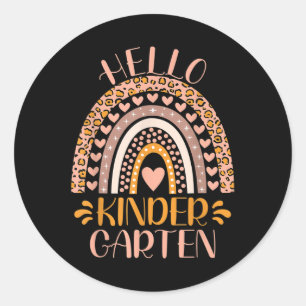 Hello Kindergarten Kg1 Kg2 Teacher Back To School  Classic Round Sticker