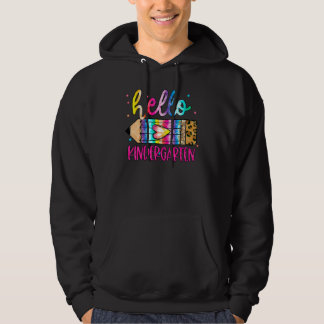 Hello Kindergarten Leopard Tie Dye Pencil   Cute T Hoodie