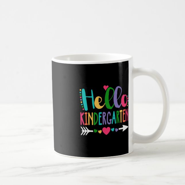 Hello Kindergarten Leopard Tie Dye Pencil  Cute Te Coffee Mug (Right)