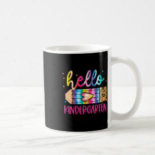 Hello Kindergarten Leopard Tie Dye Pencil Cute Tea Coffee Mug