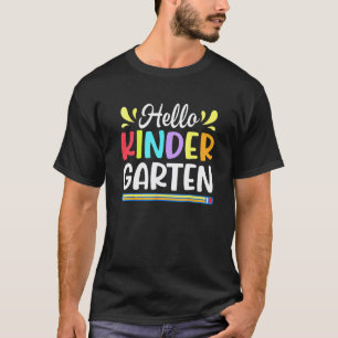 Hello Kindergarten Pencil Back To School Student T T-Shirt