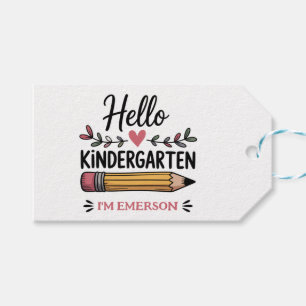 Hello Kindergarten Personalised Back To School Gift Tags
