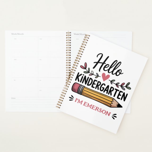 Hello Kindergarten Personalised Back To School Planner (Display)