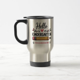 Hello Kindergarten Personalised Back To School Travel Mug