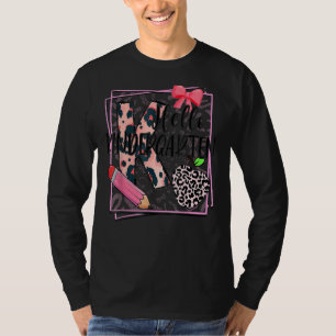 Hello Kindergarten Pink Leopard Back To School Leo T-Shirt