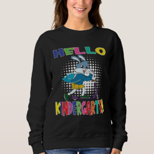 Hello Kindergarten Rabbit With Scooter Sweatshirt