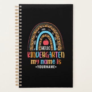 Hello Kindergarten Rainbow First Day of School Planner