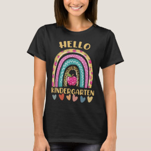 Hello Kindergarten Retro Rainbow for Teachers Girl T-Shirt
