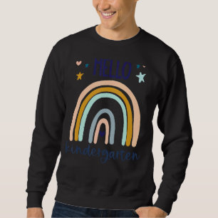 Hello Kindergarten Retro Rainbow Heart For Teacher Sweatshirt
