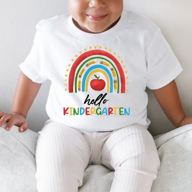 Hello Kindergarten School Rainbow Back To School Toddler T-Shirt (Creator Uploaded)