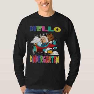 Hello Kindergarten Sheep Flying Plane T-Shirt