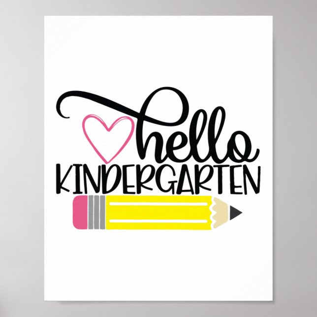 Hello Kindergarten Shirt Ck To School Teacher Stud Poster (Front)