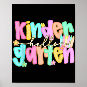 Hello Kindergarten Shirt First Day Of Back To Scho Poster
