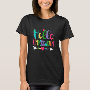 Hello Kindergarten Teacher Back To School Heart V T-Shirt