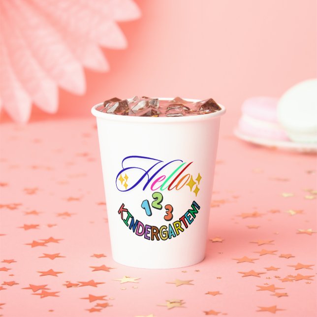 Hello Kindergarten Teacher Mug,Back to School gift Paper Cups (Insitu)