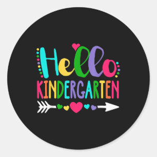 Hello Kindergarten Teacher Squad Kinder Back To Sc Classic Round Sticker