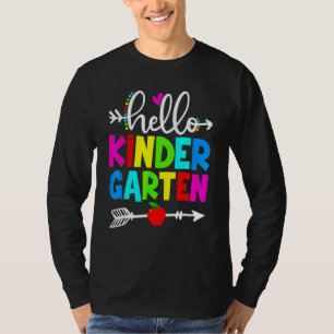 Hello Kindergarten Teacher Student Team Happy Back T-Shirt