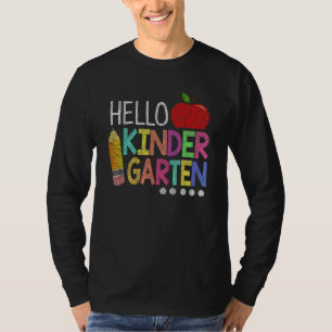 Hello Kindergarten  Teacher Team Kindergarten Squa T-Shirt