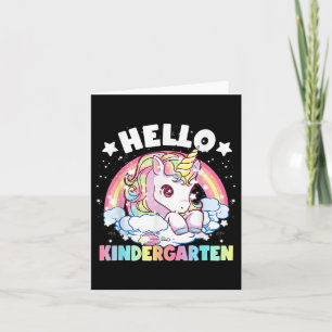 Hello Kindergarten Teacher Unicorn Back To School  Card