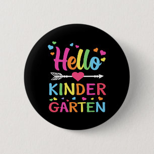 Hello Kindergarten Team Kinder Back to School Teac 6 Cm Round Badge