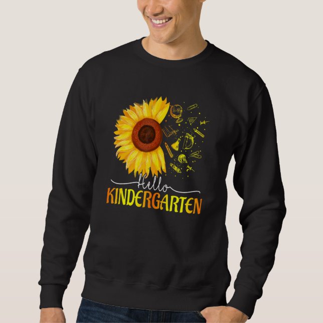 Hello Kindergarten Team Kinder Back To School Teac Sweatshirt (Front)