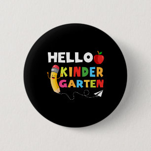 Hello Kindergarten Team Kindergarten Back to Schoo 6 Cm Round Badge
