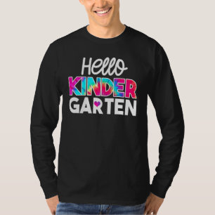 Hello Kindergarten Tie Dye Teacher Kids T-Shirt