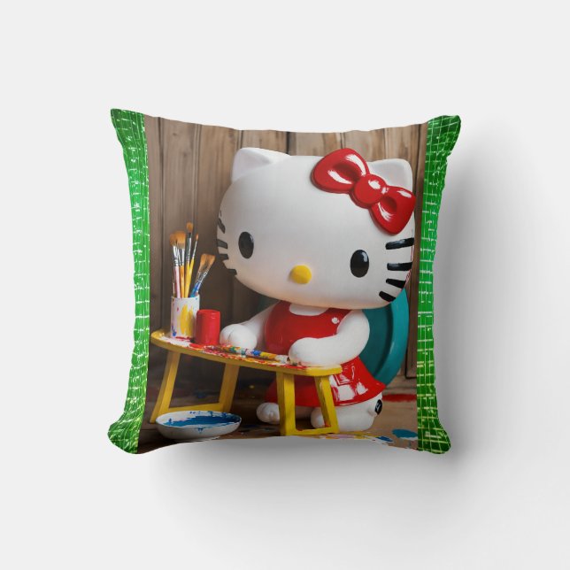 Hello kity Throw Pillow (Front)