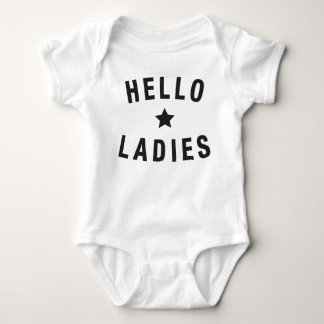 Hello Ladies, Infant Design in Black Baby Bodysuit