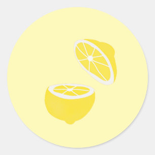 Hello Lemon modern yellow fruit Classic Round Sticker