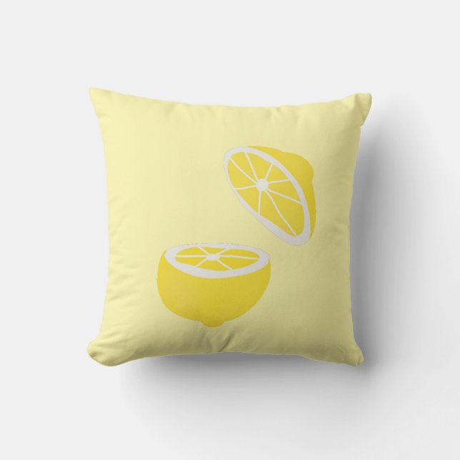 Hello Lemon modern yellow fruit Cushion (Front)