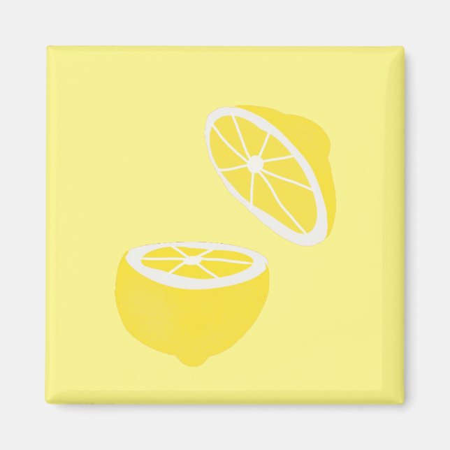 Hello Lemon modern yellow fruit Magnet (Front)