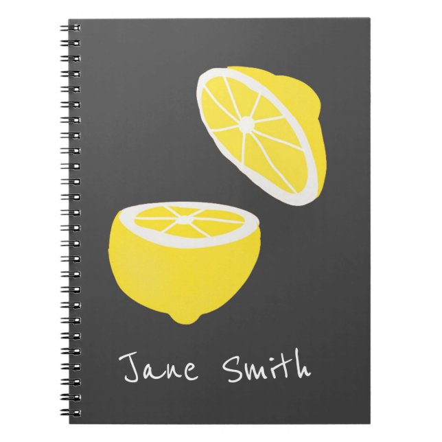 Hello Lemon modern yellow fruit Notebook (Front)