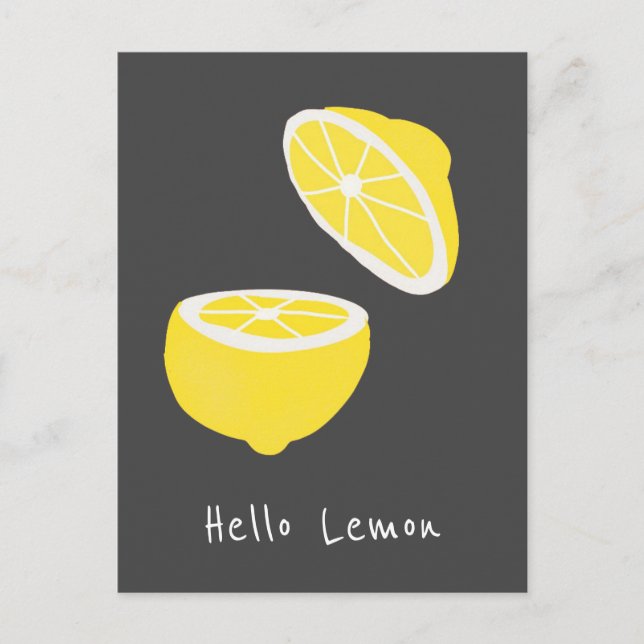 Hello Lemon modern yellow fruit Postcard (Front)