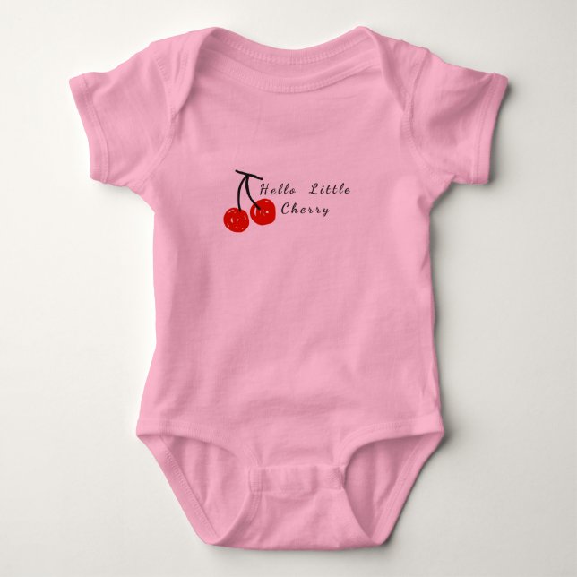 Hello litlle cherry baby bodysuit (Front)