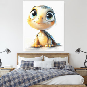 Hello, Little Explorer! – Cute Baby Turtle Wall Ar Canvas Print