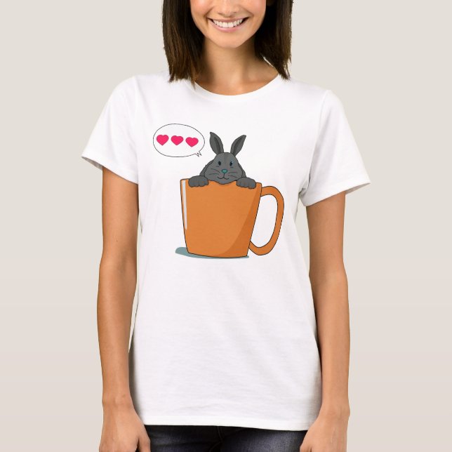 Hello little grey bunny T-Shirt (Front)