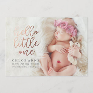 HELLO LITTLE ONE Birth Announcement // gold