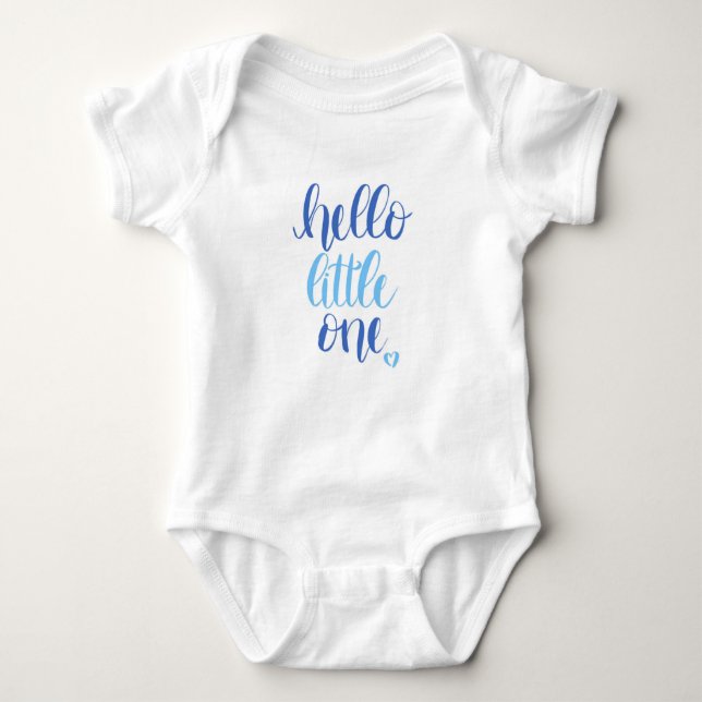Hello Little One Blue Baby Bodysuit (Front)