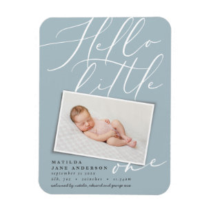 Hello little one chic elegant modern photo magnet
